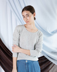 Marcelle Long T-Shirt (Round Neck) - Woodsmoke