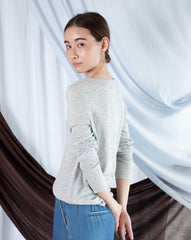 Marcelle Long T-Shirt (Round Neck) - Woodsmoke