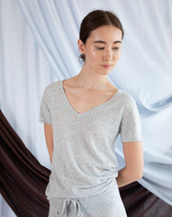Marcelle T-Shirt (V-Neck) - Woodsmoke