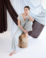 Marcelle T-Shirt (V-Neck) - Woodsmoke
