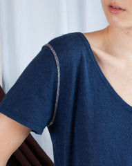 Marcelle T-Shirt (V-Neck) - Indigo Denim