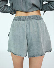 Lilou Short - Medium Grey Chambray