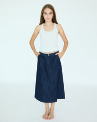 Girl Yves Skirt - Dark Chambray