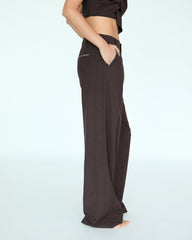 Yves Tencel Linen Pants - Chocolate