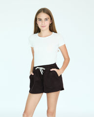 Girl Lilou Velvet Short - Chocolate