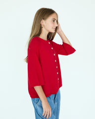Girl La Bretagne Cardigan - Red