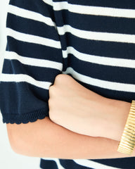 Girl La Bretagne Dress - Navy/White Stripes