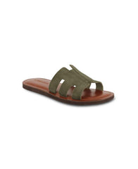 Emia Suede Sandals - Kaki
