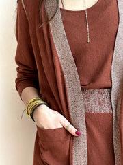 Georgia Long Cardigan - Sierra Brown
