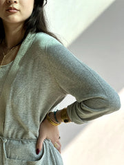 Georgia Long Cardigan - Woodsmoke
