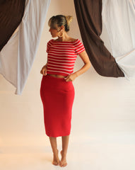 La Bretagne Top - Red/White Stripes