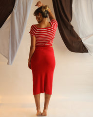 La Bretagne Top - Red/White Stripes