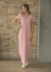 Jane Stripe Maxi T-shirt Dress