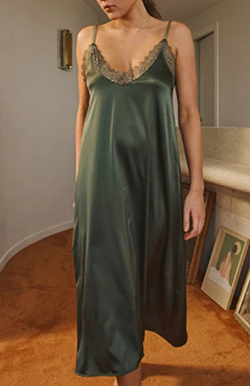 Robe Amanda - Kaki Lace