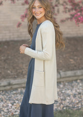 Cally Cream Open Front Cardigan