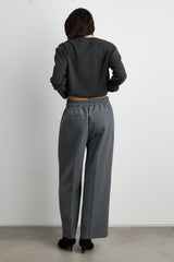 CROPPED HALF ELASTIC WAIST PANT