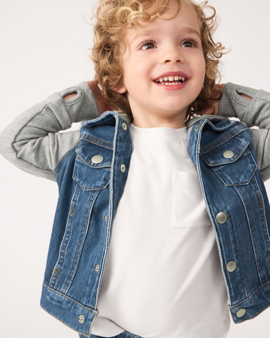 Midwash Blue/Gray Denim Jacket