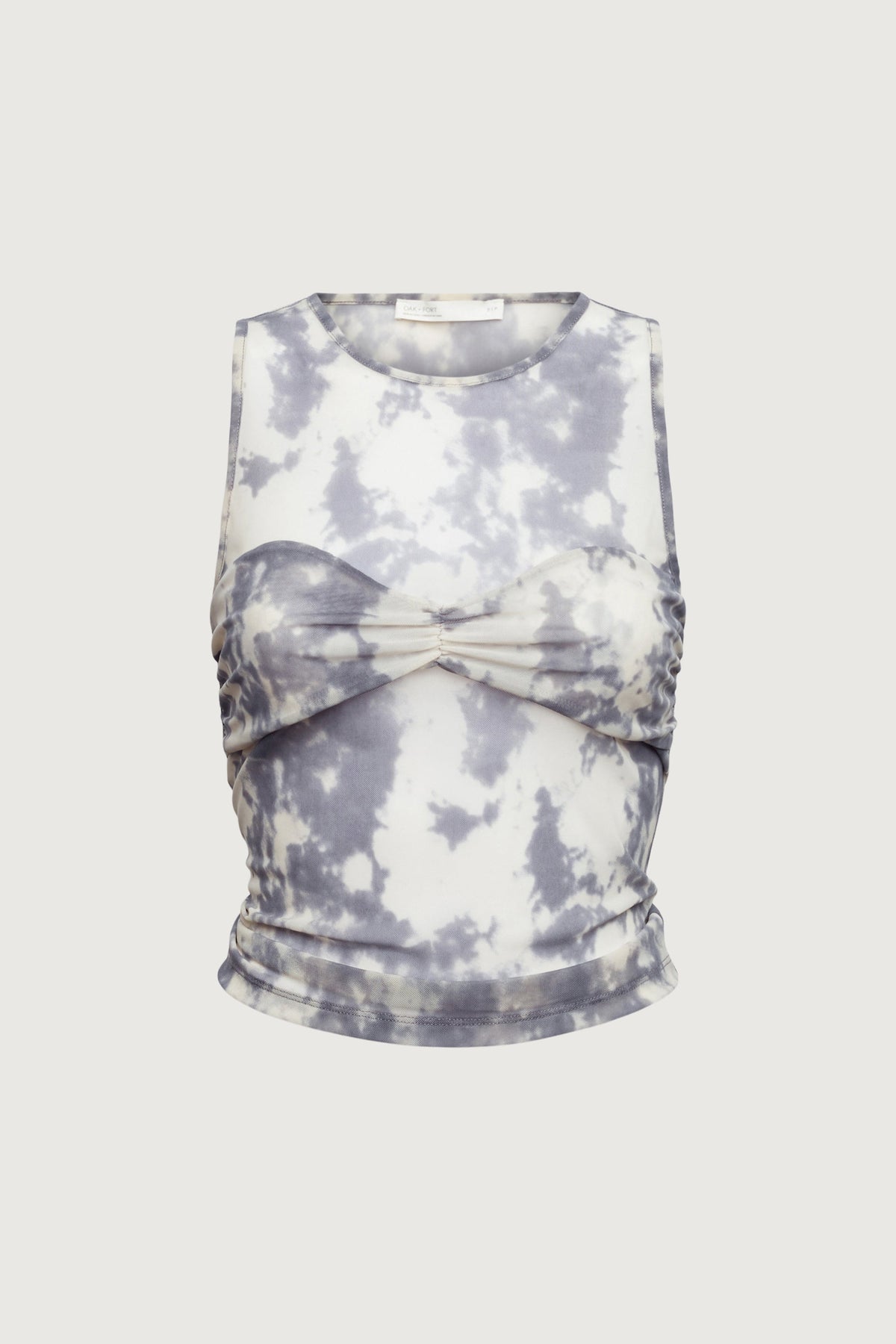 MESH TANK TOP WITH RUCHED BRALETTE