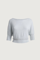 DRAPED OFF-SHOULDER BOAT NECK TOP