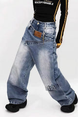 Vintage Fake Two Piece Baggy Jeans