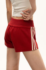 Retro Striped Drawstring Sports Shorts