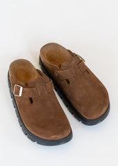 Birkenstock® Dark Tea Suede Boston Chunky Clog