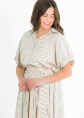 Black Striped Button-Up Top - FINAL SALE