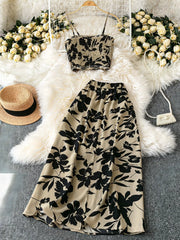 Hazel Blues® |  Smocked Printed Cami and Skirt Set