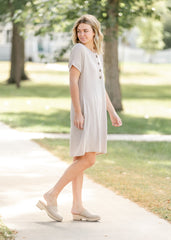 Dawn Ribbed 1/4 Button Midi Dress - FINAL SALE