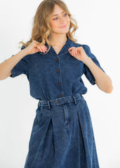 Denim Blue Button Up Top - FINAL SALE