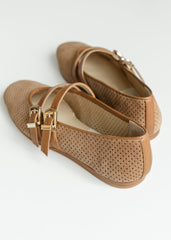 Dolce Vita® Baylee Ballet Flats Pecan Perforated Suede - FINAL SALE