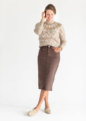Fair Isle Knit Gold Button Sweater - FINAL SALE