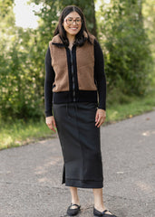 elan Faux Sherpa Zip-up Vest