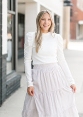 Faye Mockneck Ribbed Long Sleeve Top - FINAL SALE