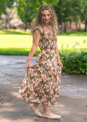 Floral Smocked V-Neck Dress - FINAL SALE