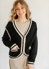 Heartloom® Kenya Button Front Contrast Stripe Cardigan - FINAL SALE