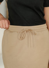 Jordan Khaki Knit Midi Skirt