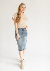 Kaitty Vintage Wash Midi Skirt - FINAL SALE