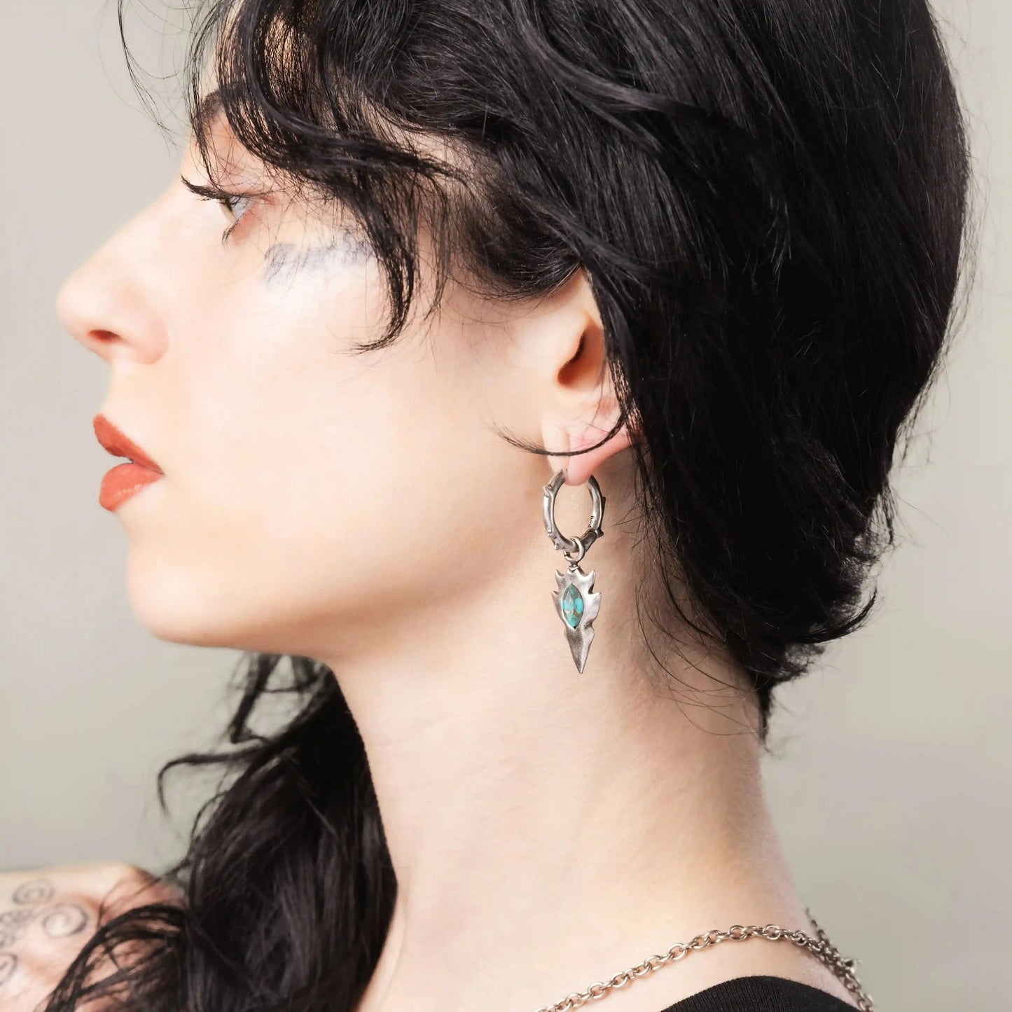 KNAPPED STONE EARRINGS