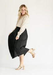 Pleated Pull-On Midi Skirt - FINAL SALE