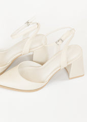 Pointed Toe Ankle Strap Block Heels