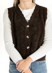 Scallop Edge Button Up Knit Vest - FINAL SALE