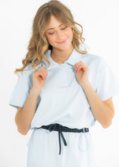 Sadie & Sage® Showed Up Drawstring Hem Polo Top - FINAL SALE