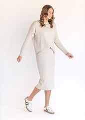 Soft Touch Drop Shoulder Sweater Skirt Set