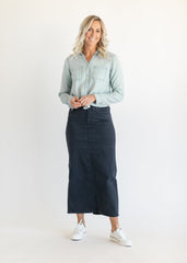 Stella Navy Denim Maxi Skirt - FINAL SALE