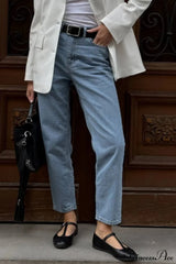 Vintage High-Rise Straight-Leg Pencil Fit Jeans